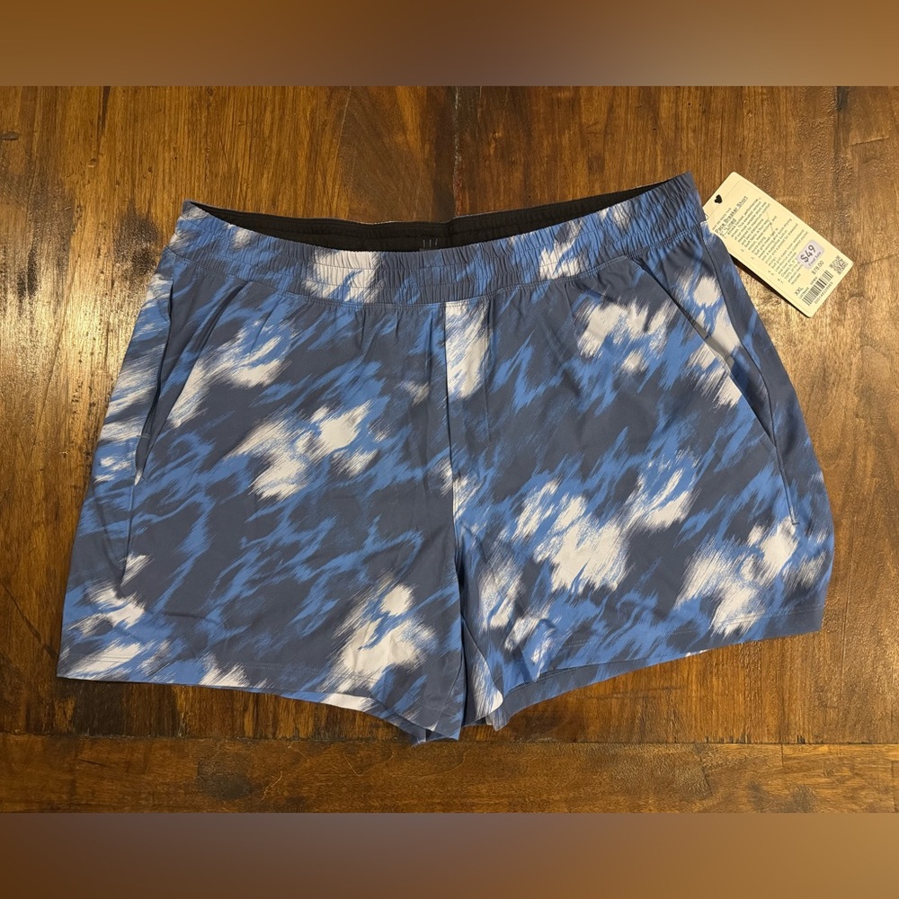 lululemon athletica Blue and White Athletic Shorts